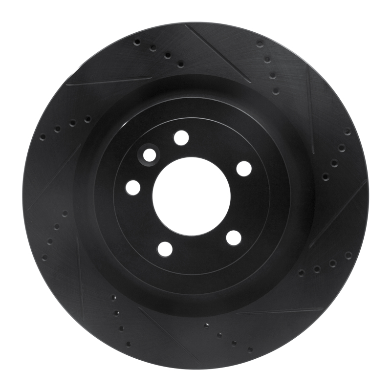 Land Rover Defender 110 Brake Rotor (1) - Rear Right - R1 Concepts - Drilled & Slotted - Black - `13-`25 Land Rover Defender 110 Brake Rotor (1) - Rear Right - R1 Concepts - Drilled & Slotted - Black - `13-`25